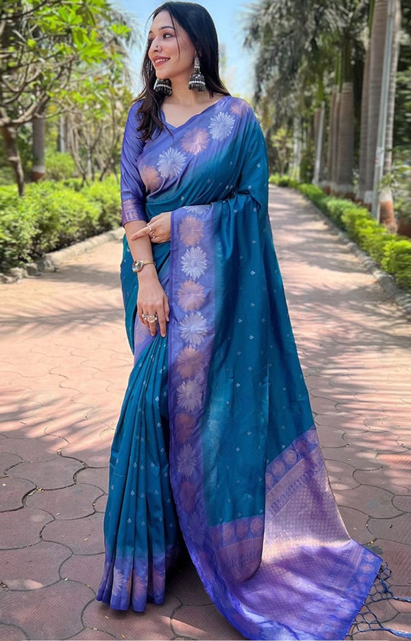 Safaire colour banarasi silk sarees
