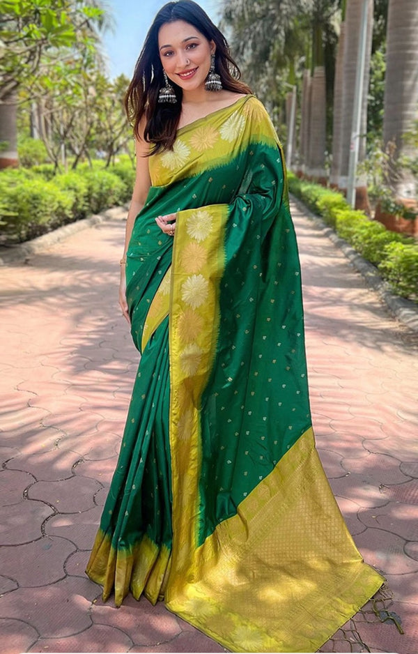 U Dark green colour banarasi silk sarees (Copy)